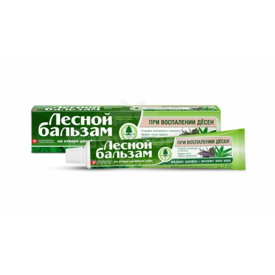 Lesnoj Balzam Art.10220100 Ārstnieciski-profilaktiskā zobu pasta ar salvijas un alvejas ekstraktiem,75 ml