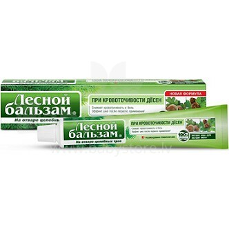 Lesnoj Balzam Art.10220102 Ārstnieciski-profilaktiskā zobu pasta ar ozola mizas un baltegles ekstraktiem,75 ml