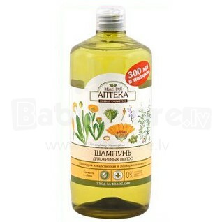 Zelonaja Apteka  Art.21900532 Šampūns taukainiem matiem (kliņģerīte un rozmarīna eļļa), 1000 ml