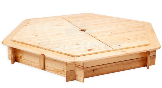 Wood Company Art.91772  Smilšu kaste 6stūra ar vāku 130cm x 130cm