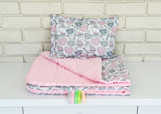 Baby Love Retro Art.91831 Minky Set Комплект белья  - мягкое двухсторонее одеяло-пледик из микрофибры + подушка