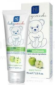„Baby Coccole The Cares“ 423042024 Kūdikių dantų pasta su obuolių aromatu, 75 ml
