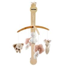 Nattou FanFan Musical Mobile Art.101084 Musical wooden carousel with soft toys
