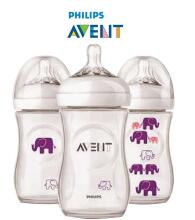 Philips Avent Natural Elephant Deco Art.SCF628/16  Бутылочка для кормления  не содержит Bisphenol A (260мл.) , 1M+