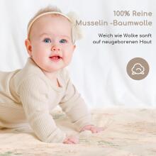 Yukkidds Muslin Cloths Art.1017 Green Leaf   High-quality bamboo muslin swaddle, 5 pcs (60x60 cm)