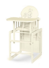 Klups Agnieszka III De Luxe Rabbit ecru/white Стульчик для кормления