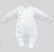 La Bebe™ NO Baby Romper Art.102452 White  Детские ползунки с длинным рукавом и закрытыми пяточками из чистого хлопка
