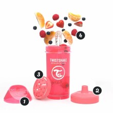 Twistshake Art.78312 Pastel Peach  Бутылочка-шейкер для кормления 180 мл