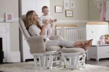 Bebe Basic Rocking Chair with Stool Art.103012 Brown Šūpuļkrēsls