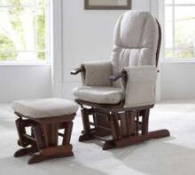 Bebe Basic Rocking Chair with Stool Art.103012 Brown Šūpuļkrēsls