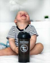 Twistshake Straw Cup Art.103069 Black Baby cup with silicone straw from 6+ months, 360 ml