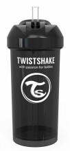 „Twistshake Straw Cup“ art. 103069 juodas butelis su šiaudais nuo 6 + mėnesių, 360 ml