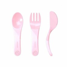 „Twistshake Learn Cutlery Art“. 788199 Pastelinės rožinės spalvos stalo įrankių rinkinys