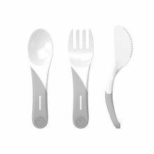 Twistshake Learn Cutlery Art.78207 White  Столовые приборы- ложка, вилка, нож