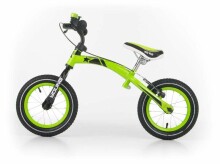 MillyMally Young Green Art.104293 Детский велосипед - бегунок с металлической рамой, надувными колесами 12'' и тормозом