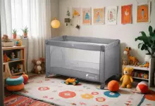 Kids Severno Honey Bunny Art.104412 Grey Travel cot