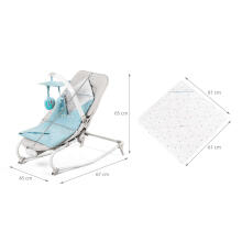 KinderKraft'18 Felio Art.KKBFELILIBL000 Light Blue Stilīgs mazuļu šūpuļkrēsls ar mūziku un vibrāciju