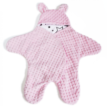 La bebe™ Minky+Cotton Art.104788 Pink Комбинезон для малыша (конвертик) в автокресло или коляску с ручками и ножками