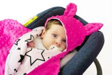 La bebe™ Minky+Cotton Art.104788 Pink Overalls for a baby for a car seat (stroller) with handles and legs