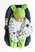 La bebe™ Minky+Cotton Art.104791 Black Overalls for a baby for a car seat (stroller) with handles and legs