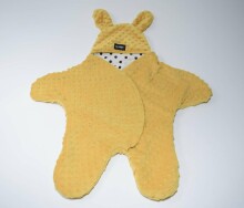 La bebe™ Minky+Cotton Art.104797 Yellow Overalls for a baby for a car seat (stroller) with handles and legs