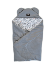 La bebe™ Swaddle Velur+Cotton 90x90 Art.104800 Grey, 90x90 cm