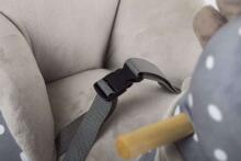 KinderKraft 2-in-1 Musical Rocker – Grey Plush Rocking Horse with Back Support and Optional Wheels, 12 Months+