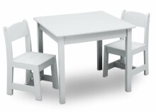 Delta Children White Art.TT89601GN/026 Lastemööbli komplekt - laud ja 2 tooli