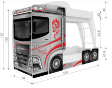 AJK Mega Truck Art.108429  Bunk bed  80x190 cm