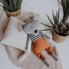 Wooly Organic Art.T-81-M-05  Mouse With stripped Shirt And brown Pants