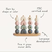 Mushie Wooden Multi Shape Stacker  Art.101581