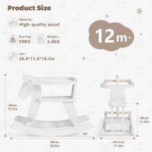 Labebe Baby Rocking Horse  Art.109651 White  Bērnu koka šūpuļzirgs