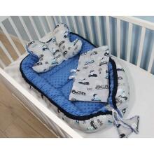 La bebe™ Minky+Cotton Babynest Set Art.110992 Cars Baby kokon+blanket+pillow