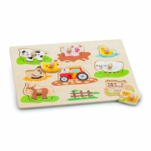 New Classic Toys Peg-Puzzle Farm Art. 10537 Деревянный пазл-ферма