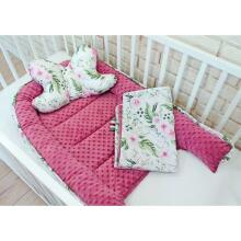 La bebe™ Minky+Cotton Babynest Set Art.113011 Flowers Baby kokon+blanket+pillow