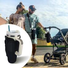 Bebe Basic Stroller Cup Holder Compatible with Stanley Art.113352 Black Stroller Cup Holder with Adjustable Strap