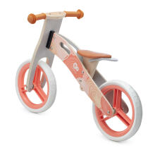 KinderKraft'21 Runner Natural Coral Art.KRRUNN00CRL0000  Детский велосипед/бегунок с деревянной рамой