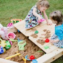 Folkland Art.114243 Brown Yellow Sandbox with cover 130cmx130cmx30cm