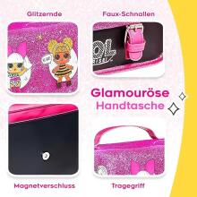 L.O.L. Surprise! Glitter Shoulder Bag – Unicorn, Diva & Queen Bee Design (Black & Pink)