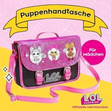 L.O.L. Surprise! Glitter Shoulder Bag – Unicorn, Diva & Queen Bee Design (Black & Pink)