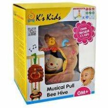 K's Kids Musical Pull Bee  Art.KA10323  Пчелка мягкая музыкальная в улье
