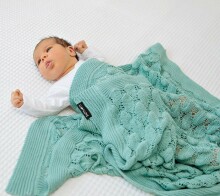 Lullalove Boho Blanket Art.118787 Sage    Детское хлопковое одеяло/плед 100x80cм