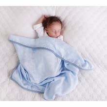 Lullalove Swaddle Blanket Art.118797 Blue   Детское хлопковое одеяло/плед 100x110cм