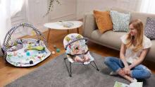 KinderKraft'20 Smartfun Art.KKLSMRTFUN0000 Blue   Modern rocking chair with music and vibration
