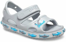 Crocs™ Kids Funlab Shark Art.206365-007 Light Grey  Детские сандали