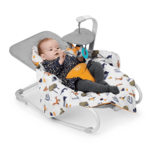 KinderKraft'20 Felio Art.KKBFELOYEL0000 Forest Yellow  Детский шезлонг Стильный детский шезлонг с музыкой и вибрацией