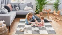KinderKraft'20 Luno Art.KKMLUNOBLK0000 Black Puzzle floor mat for children