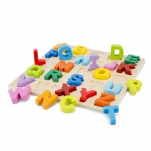 Naujas klasikinių žaislų abėcėlės straipsnis. 10534 Medinis vaikiškas galvosūkis su abėcėle