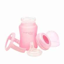 Everyday Baby  Glass Sippy Cup   Art.10308 Rose Pink Anti-koliku stikla barošanas pudele  ar  rokturiem, 150ml