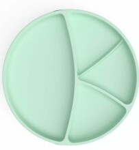 Kasdienis kūdikio įsiurbimo plokštelė Art.10516 Mėtų žalia silikono indas su skyriais